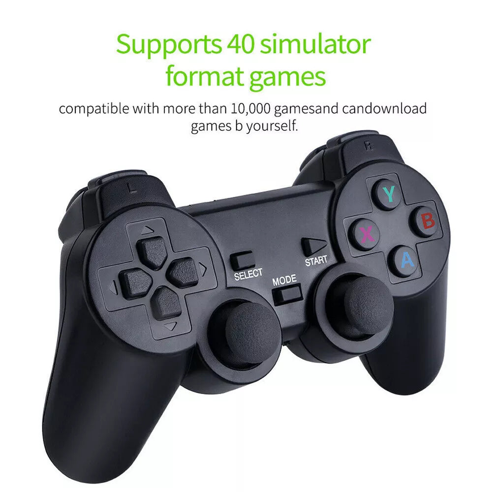 HDMI 4K TV Game Stick Console | 64GB with 20,000+ Retro Games & 2 Wireless Gamepads