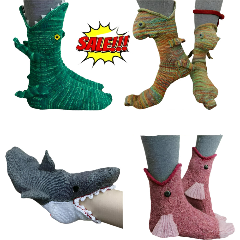 3D Knitted Crocodile Socks