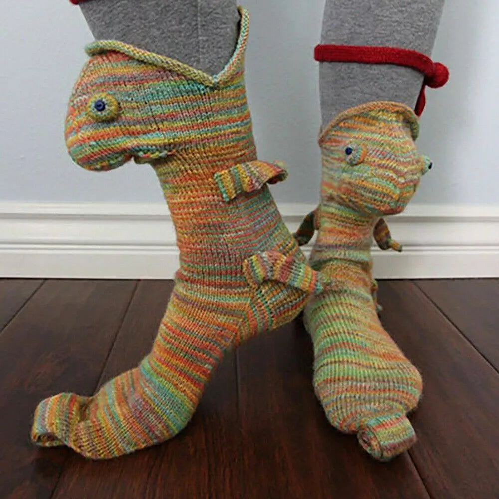 3D Knitted Crocodile Socks