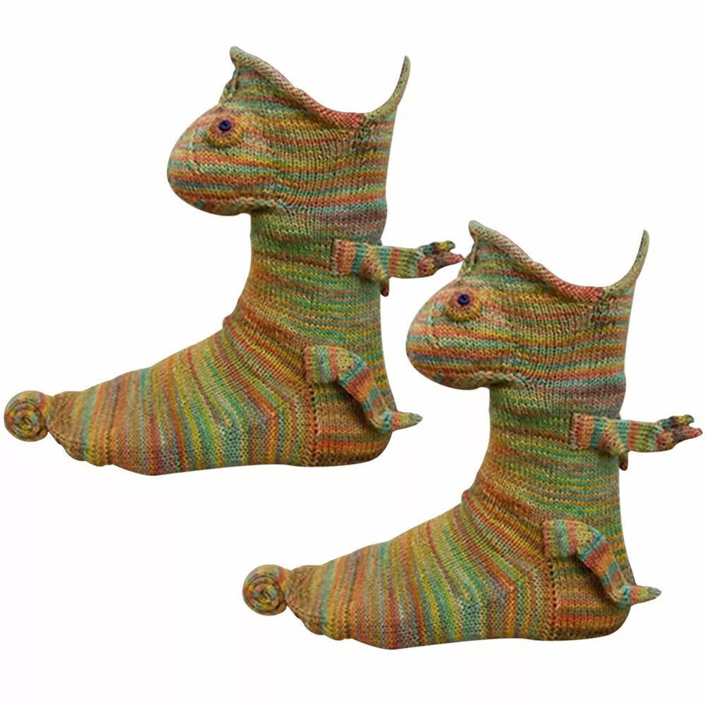 3D Knitted Crocodile Socks