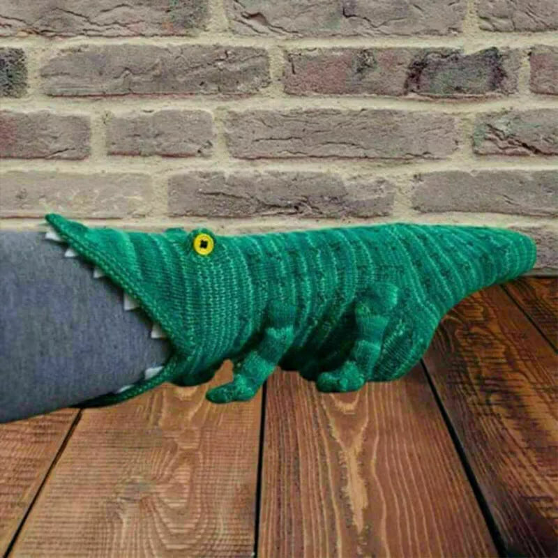 3D Knitted Crocodile Socks