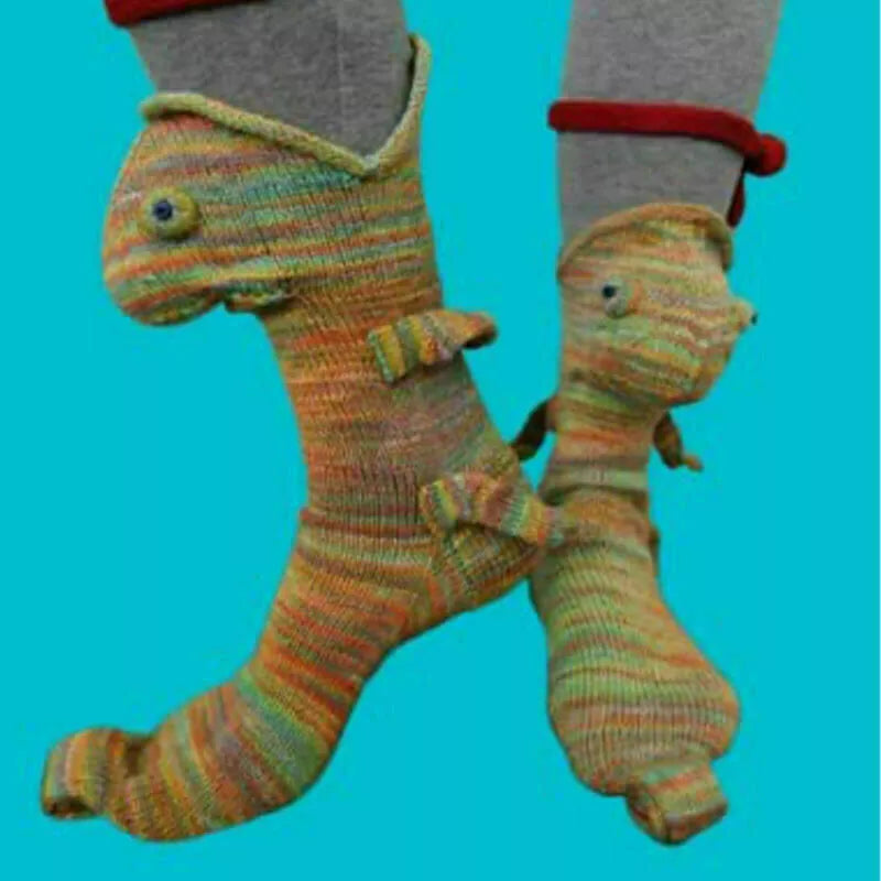 3D Knitted Crocodile Socks