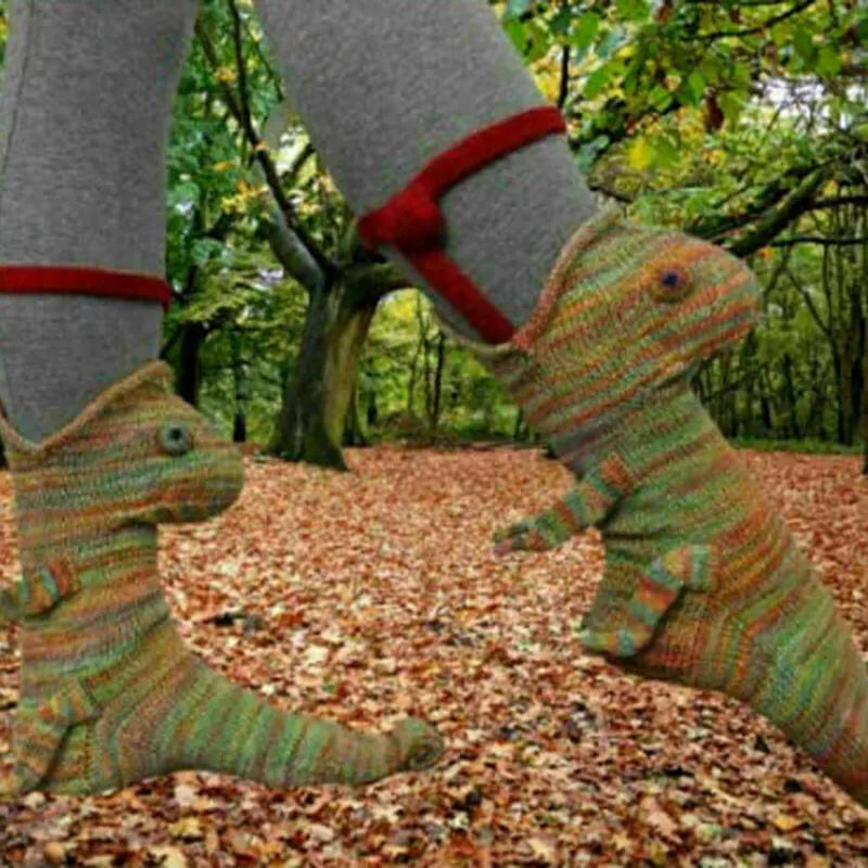 3D Knitted Crocodile Socks
