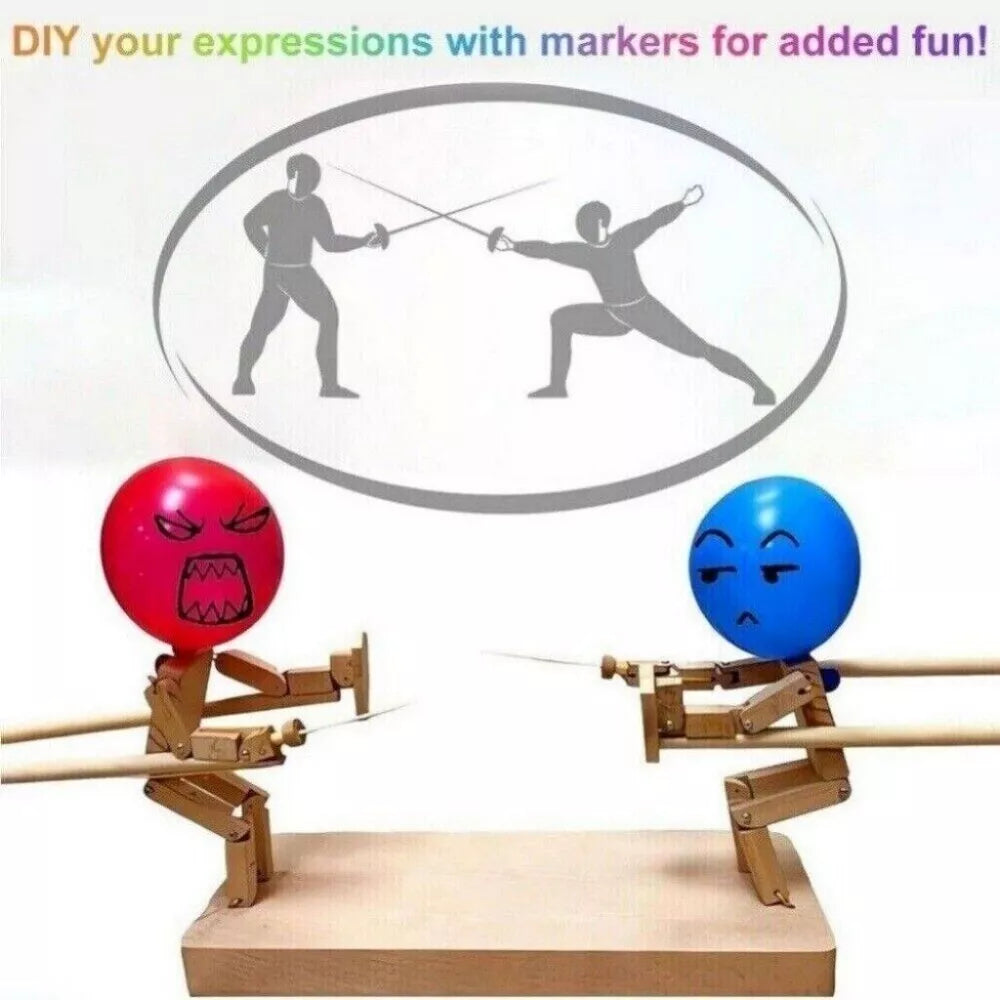 Morbbibar Handmade Wooden Fencing Puppets