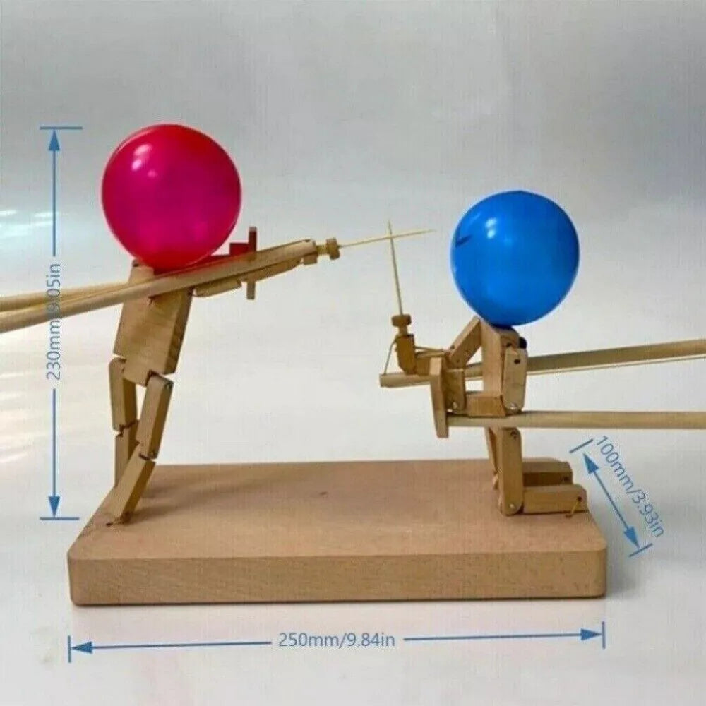 Morbbibar Handmade Wooden Fencing Puppets