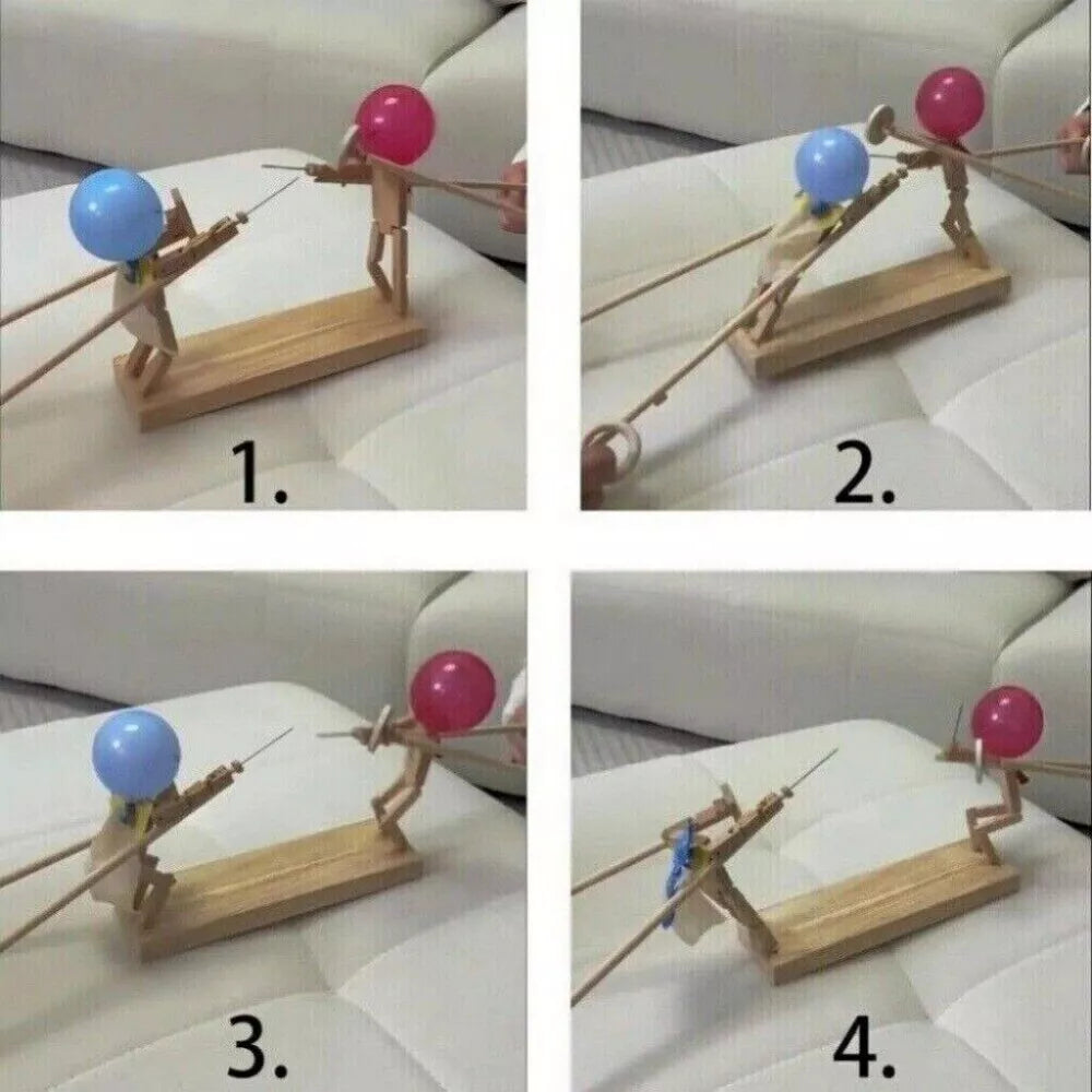 Morbbibar Handmade Wooden Fencing Puppets
