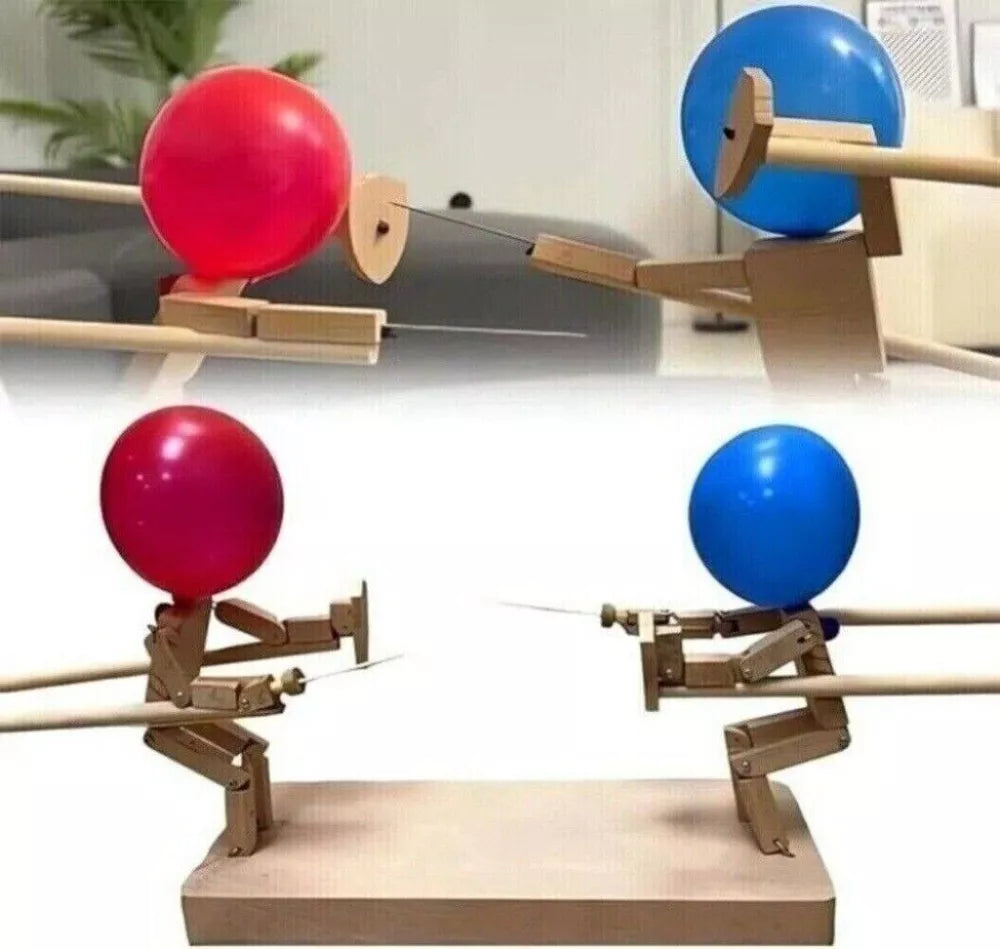 Morbbibar Handmade Wooden Fencing Puppets