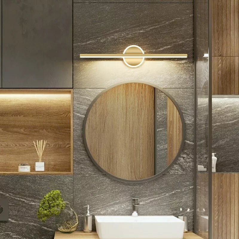 Nordic Linear Vanity Wall Lamp White Bedroom 24"