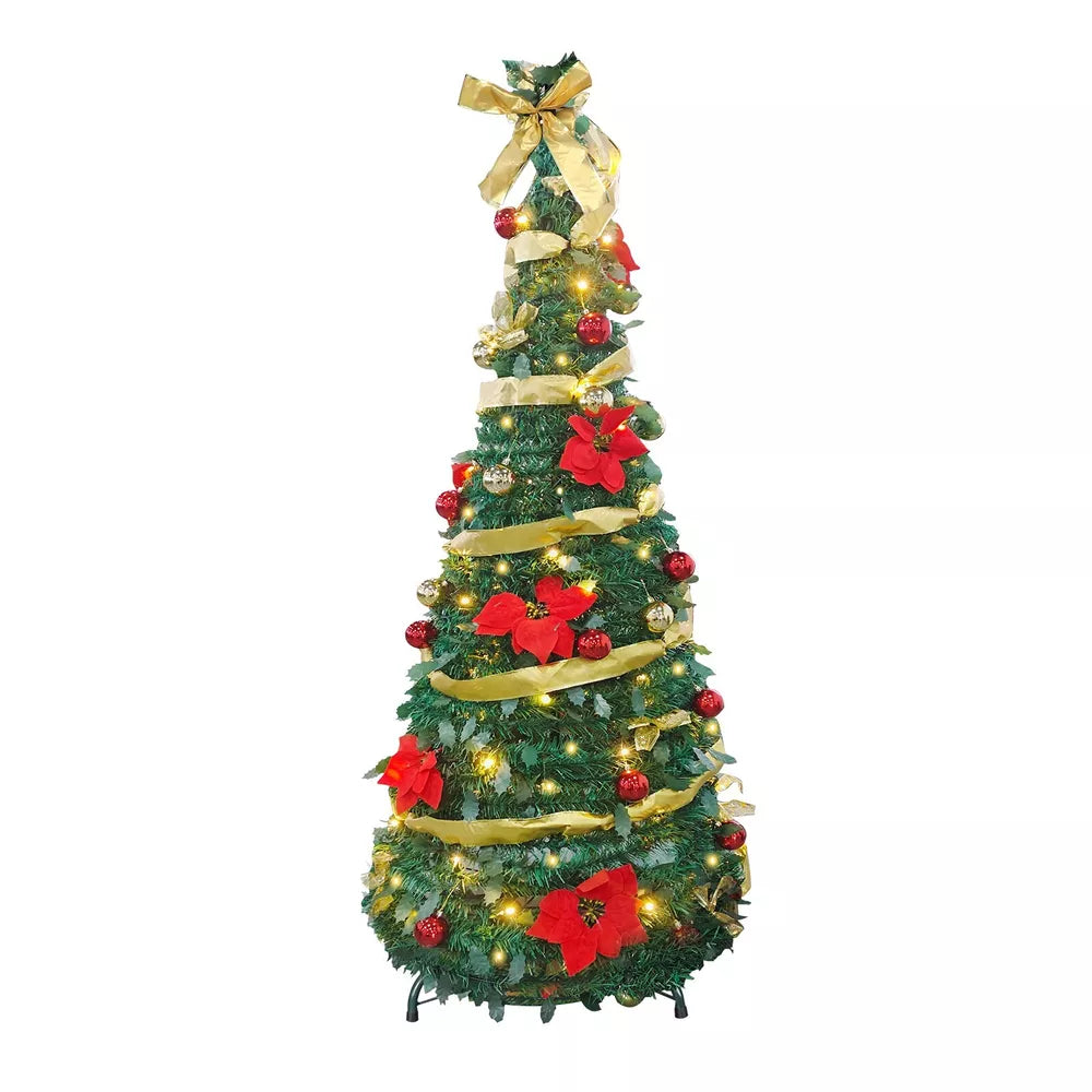 Folding Christmas Tree Decoration, Warm / 1.8m / 5.9ft