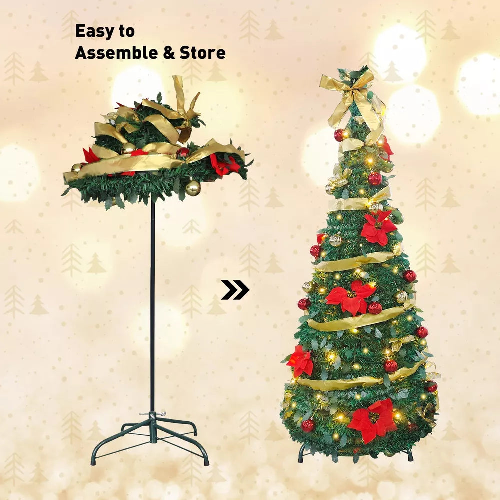 Folding Christmas Tree Decoration, Warm / 1.8m / 5.9ft