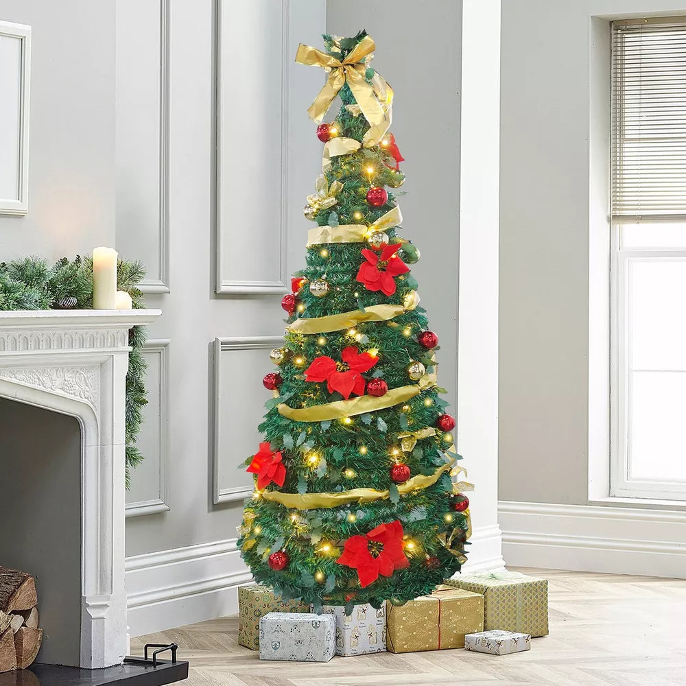 Folding Christmas Tree Decoration, Warm / 1.8m / 5.9ft