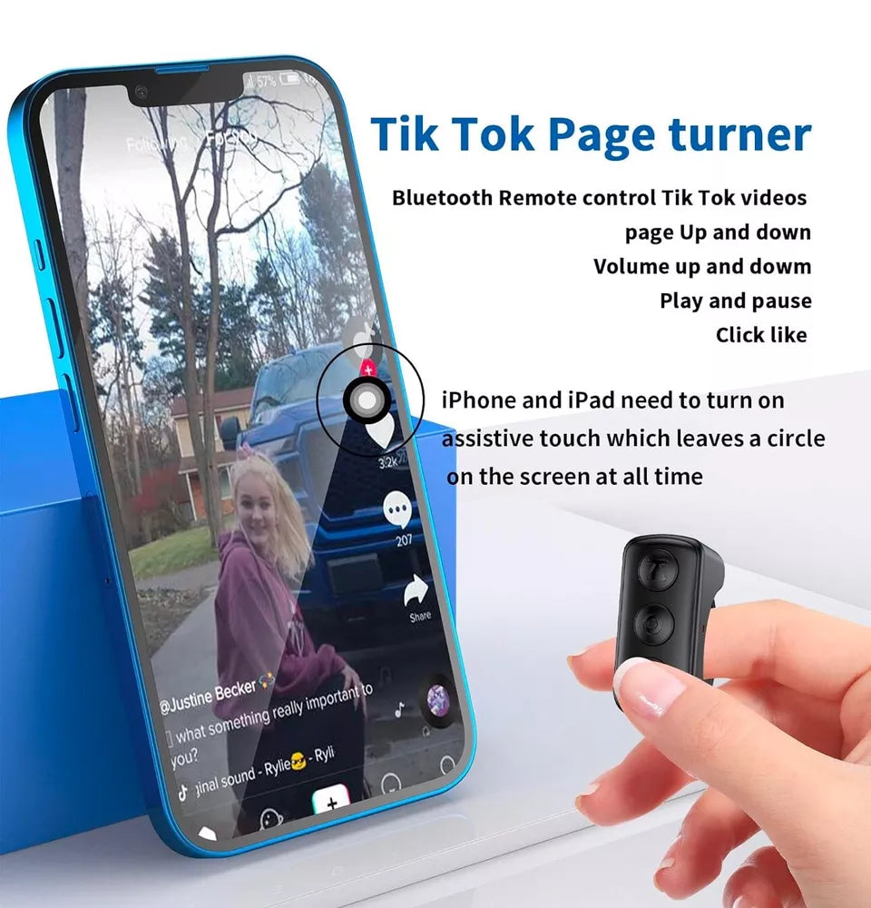 Bluetooth TikTok Smart Scrolling Ring – Hands-Free Phone Control