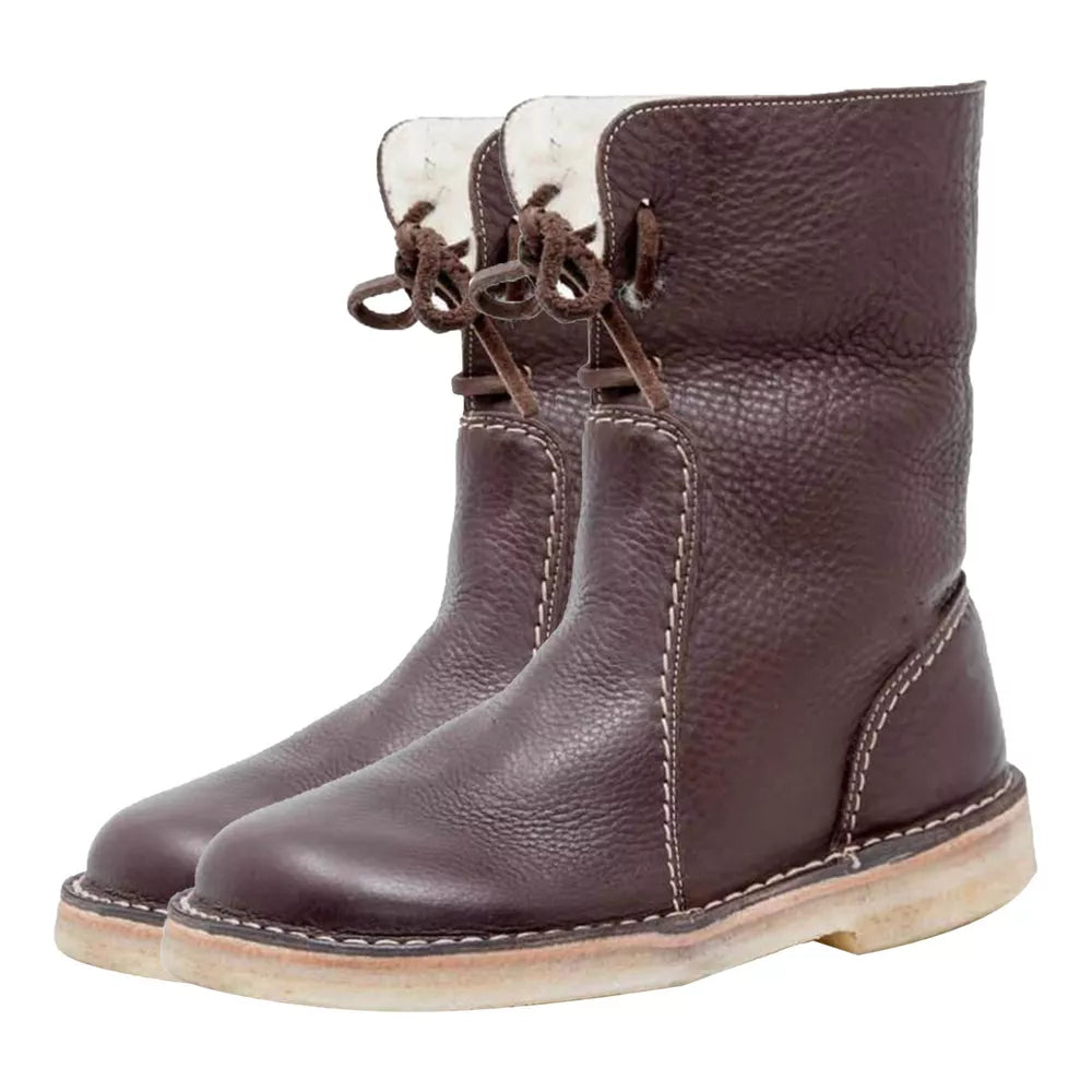 Vintage Buttery-Soft Waterproof Wool Lining Boots