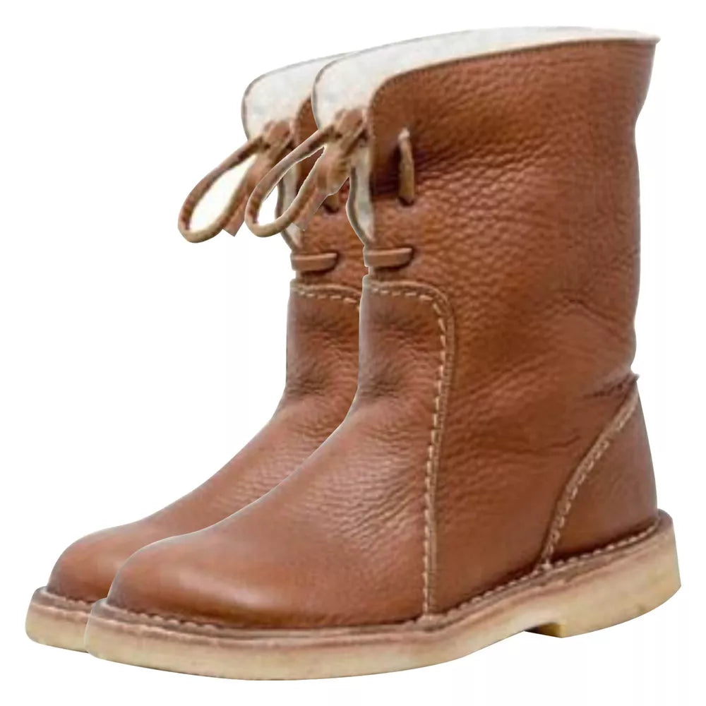 Vintage Buttery-Soft Waterproof Wool Lining Boots
