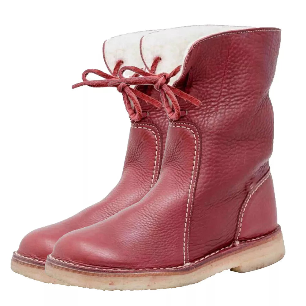 Vintage Buttery-Soft Waterproof Wool Lining Boots