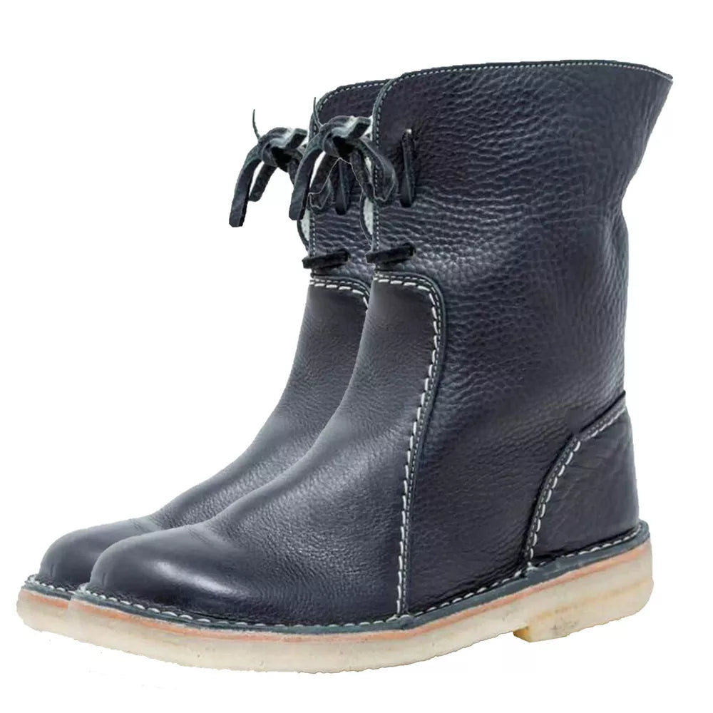 Vintage Buttery-Soft Waterproof Wool Lining Boots