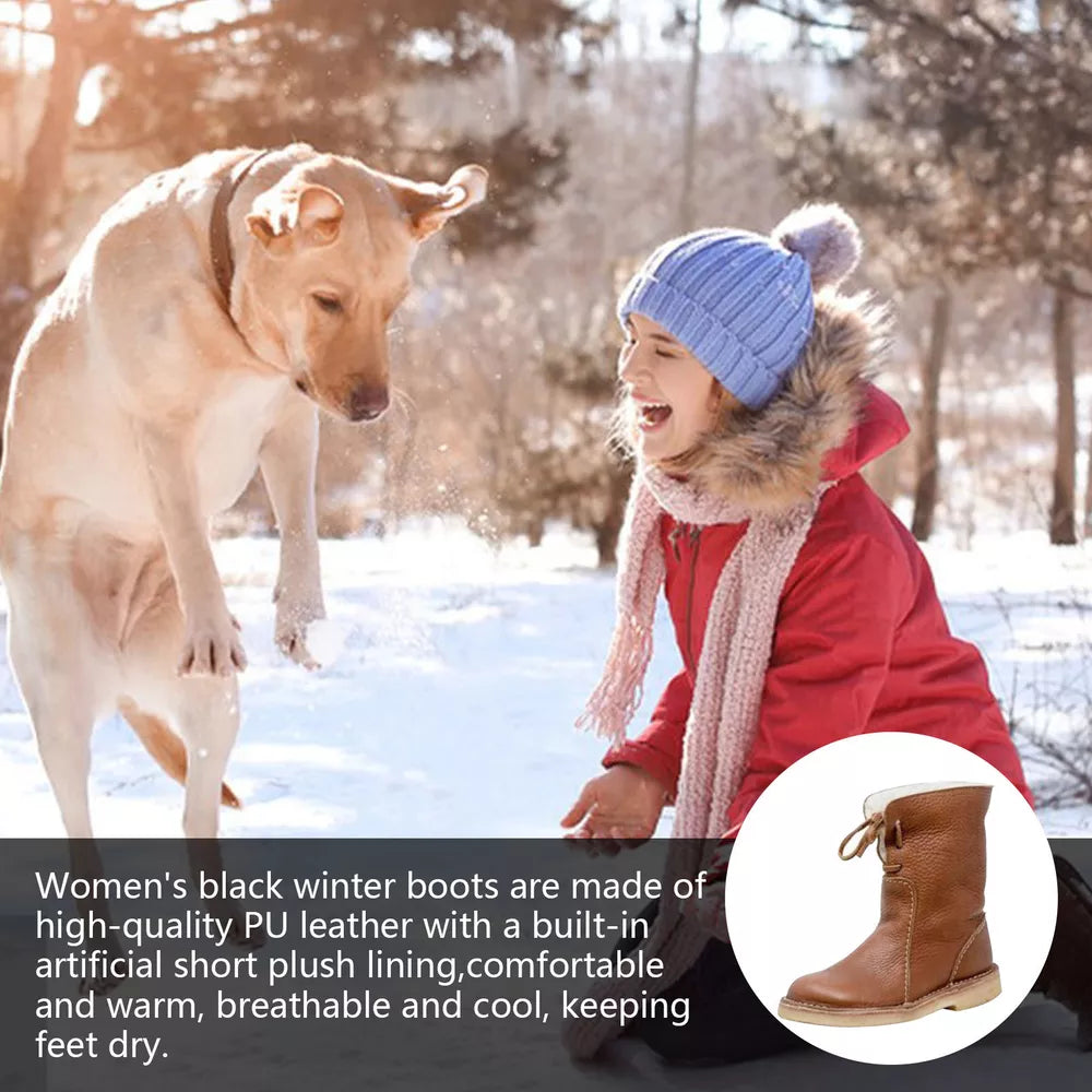 Vintage Buttery-Soft Waterproof Wool Lining Boots