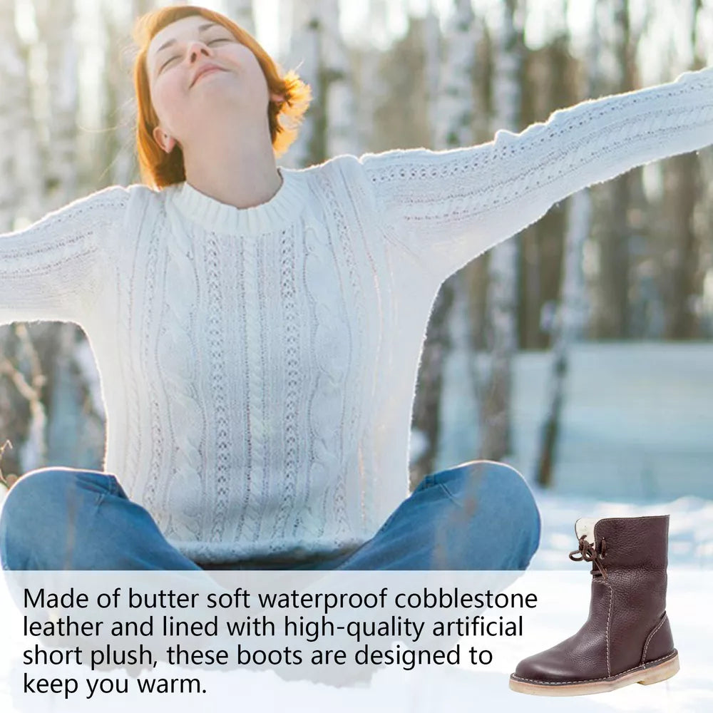 Vintage Buttery-Soft Waterproof Wool Lining Boots
