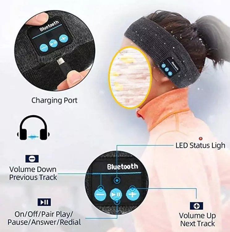 Easy Wear Sports / Sleep Bluetooth Headphones Headband
