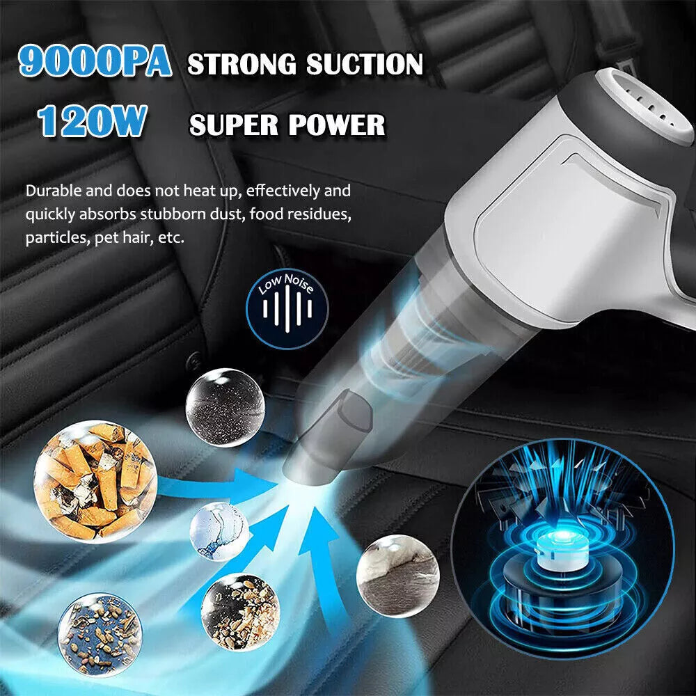 Cordless Car Vacuum Cleaner – High-Power Suction & USB Charging