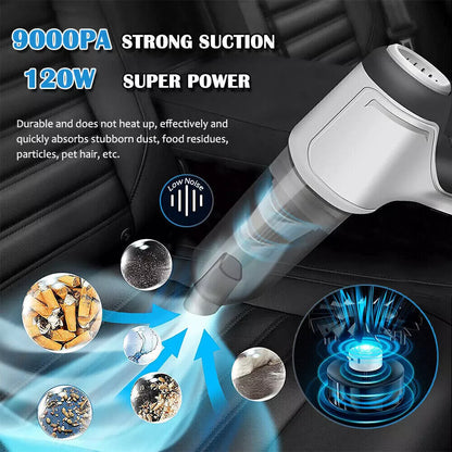Cordless Car Vacuum Cleaner – High-Power Suction & USB Charging