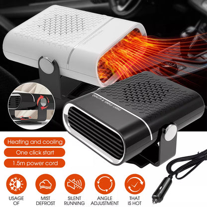 Portable Car Heater | Versatile 4-in-1 Fan for Heating, Cooling, and Defrosting Windshields - 12V connection