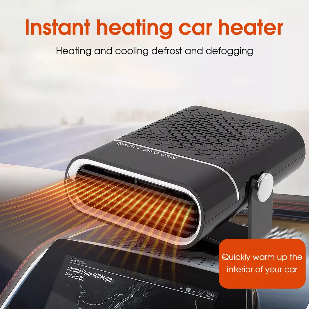 Portable Car Heater | Versatile 4-in-1 Fan for Heating, Cooling, and Defrosting Windshields - 12V connection