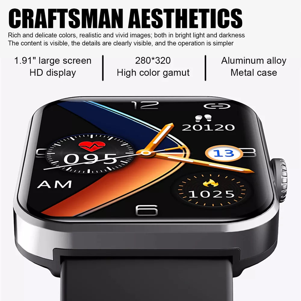 Smartwatch with 1.91” HD Display – Fitness, Health & Bluetooth Calling