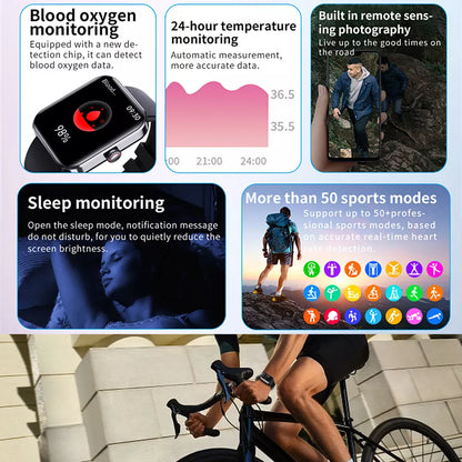 Smartwatch with 1.91” HD Display – Fitness, Health & Bluetooth Calling