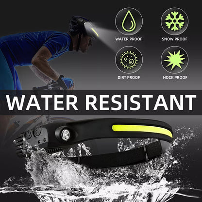 Wide Beam Headlamp - 230° Illumination - Weather Resistant - Fast Charging - Myhomepleasure