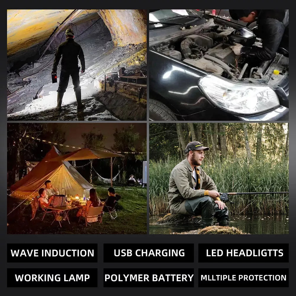 Wide Beam Headlamp - 230° Illumination - Weather Resistant - Fast Charging - Myhomepleasure