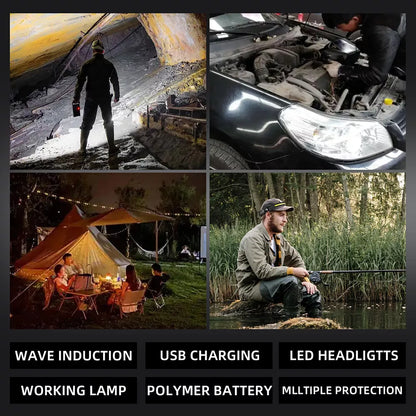 Wide Beam Headlamp - 230° Illumination - Weather Resistant - Fast Charging - Myhomepleasure