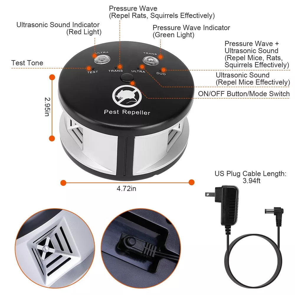 Portable Ultrasonic Garden Squirrel Repeller Deterrent