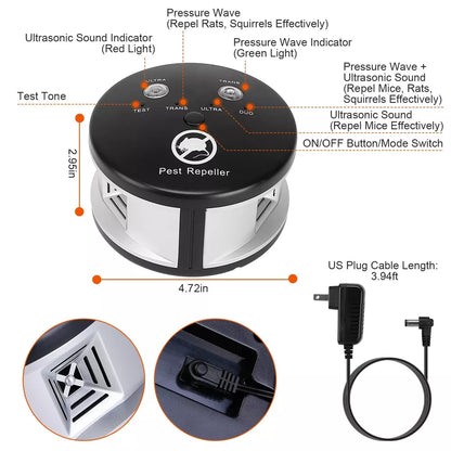 Portable Ultrasonic Garden Squirrel Repeller Deterrent