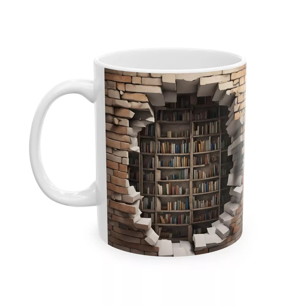 3D Bookshelves Hole In A Wall Mug
