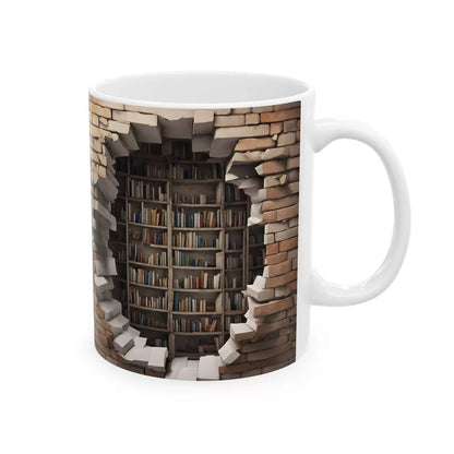 3D Bookshelves Hole In A Wall Mug