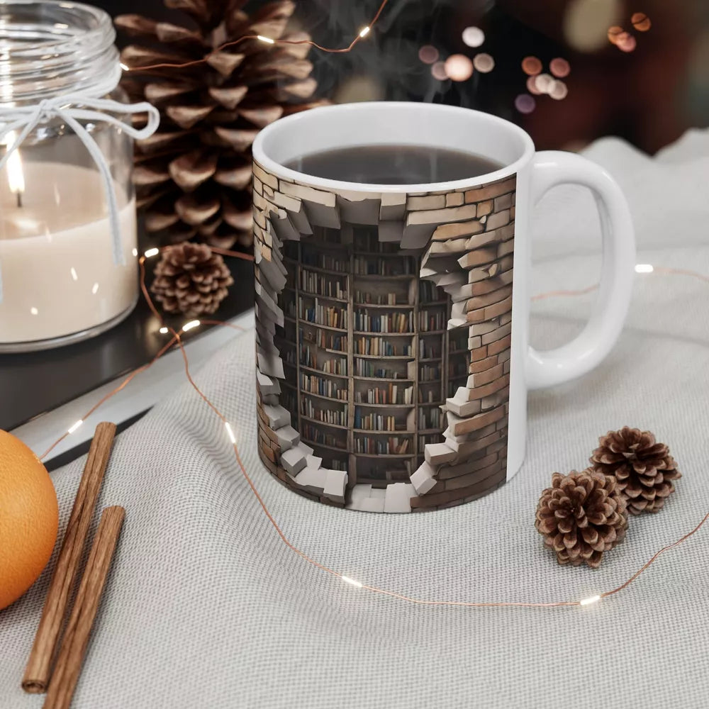3D Bookshelves Hole In A Wall Mug
