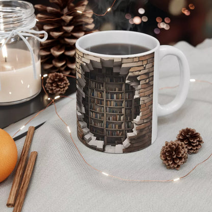 3D Bookshelves Hole In A Wall Mug