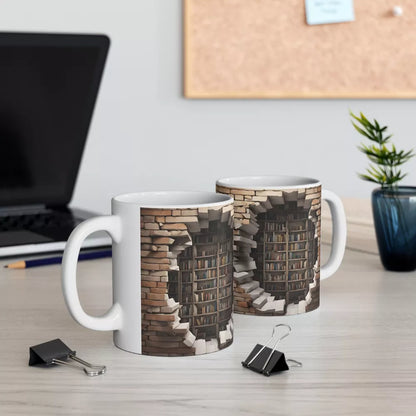 3D Bookshelves Hole In A Wall Mug