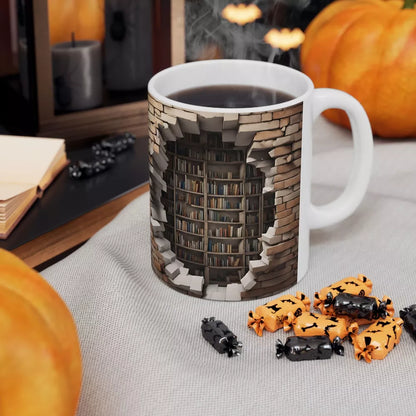 3D Bookshelves Hole In A Wall Mug