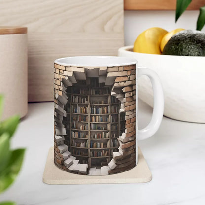 3D Bookshelves Hole In A Wall Mug