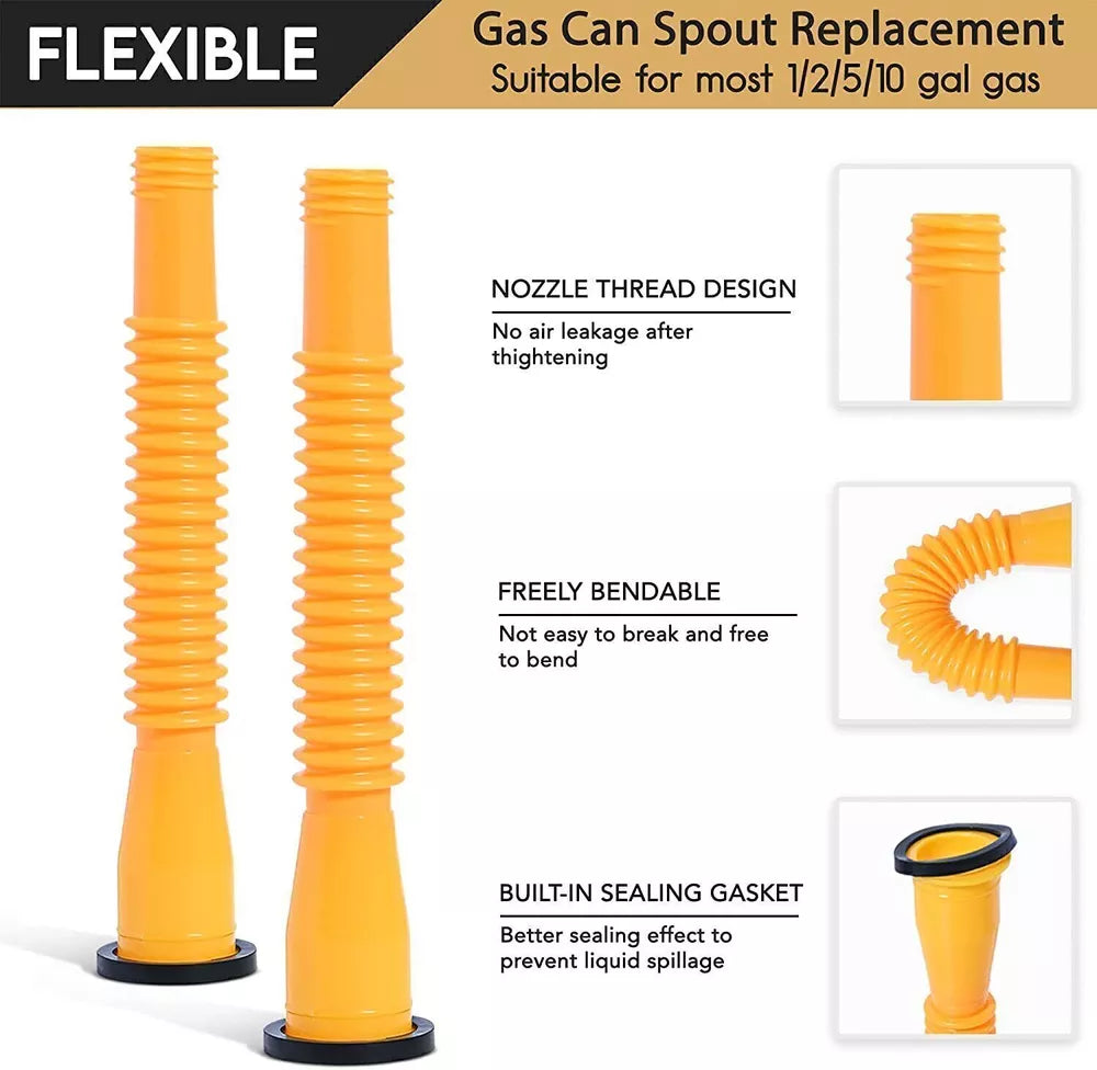 3-Pack Flexible Gas Can Spout Replacement Kit with Vents