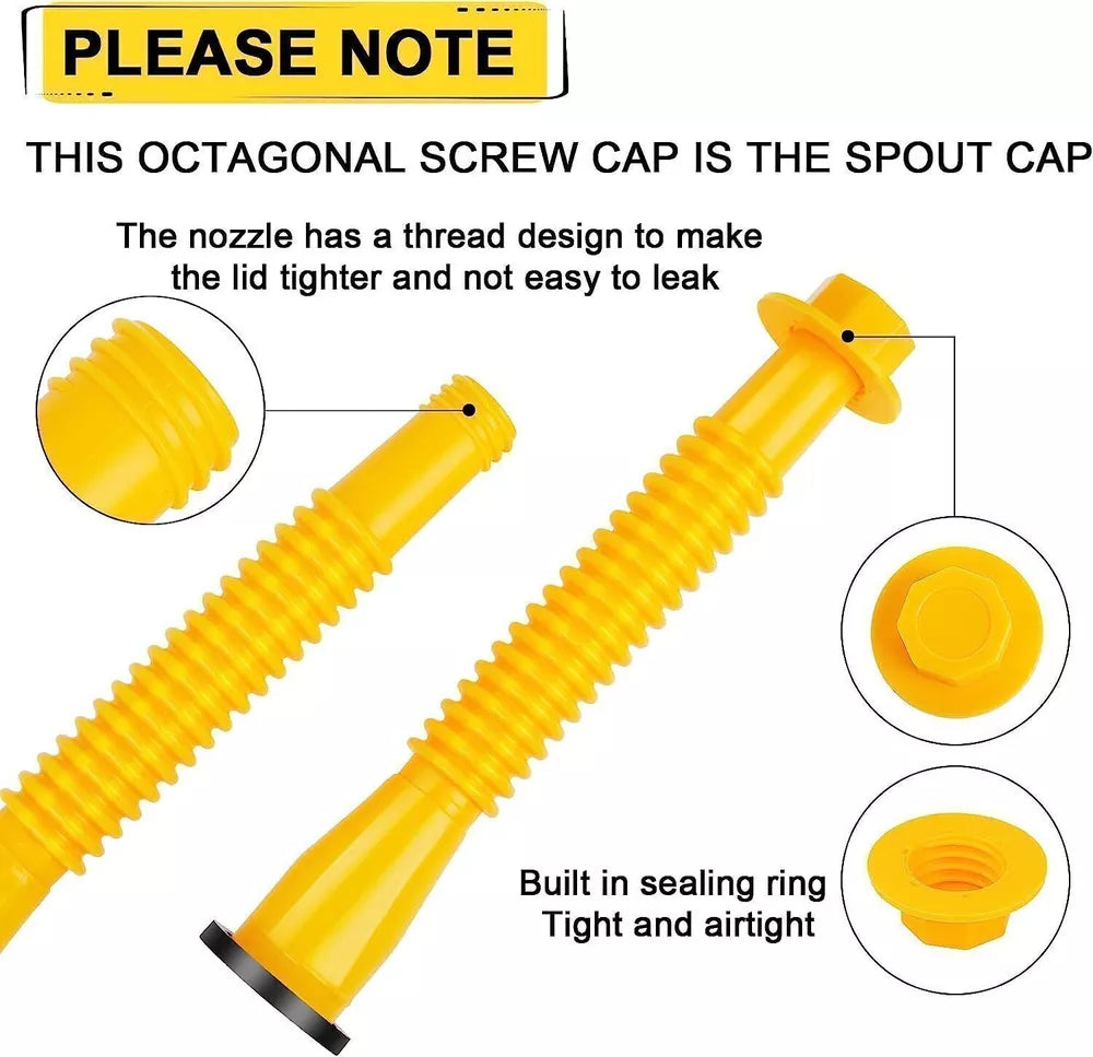 3-Pack Flexible Gas Can Spout Replacement Kit with Vents