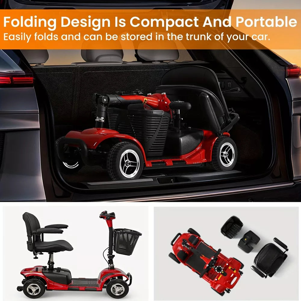 4 Wheel Electric Mobility Scooter Red