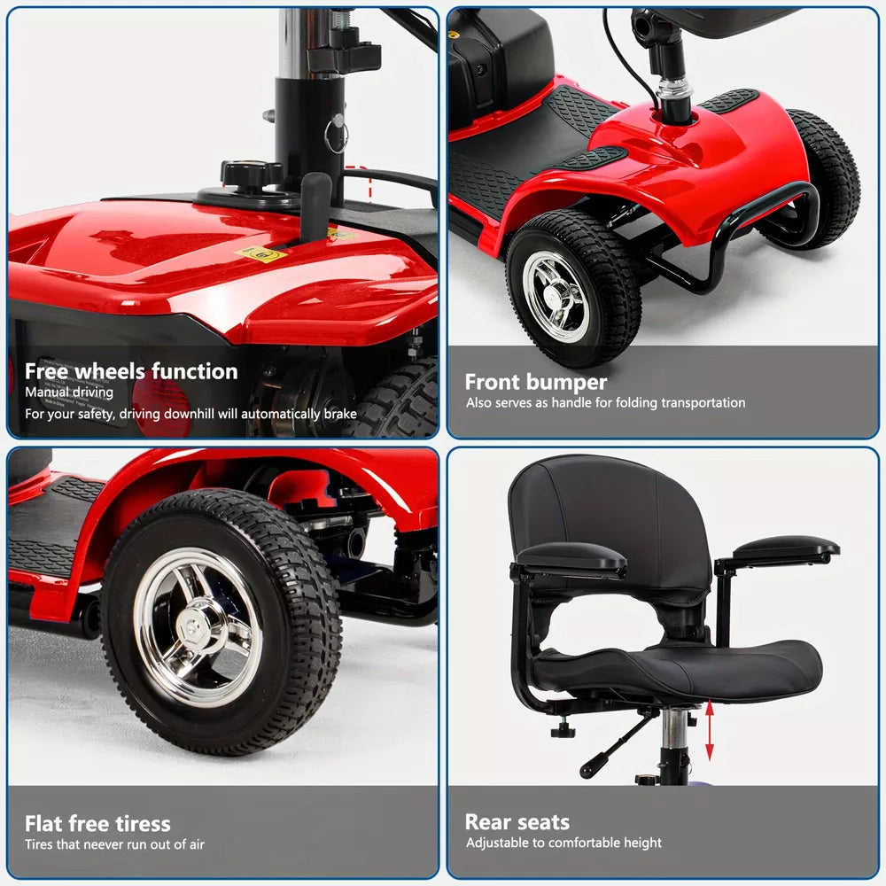 4 Wheel Electric Mobility Scooter Red