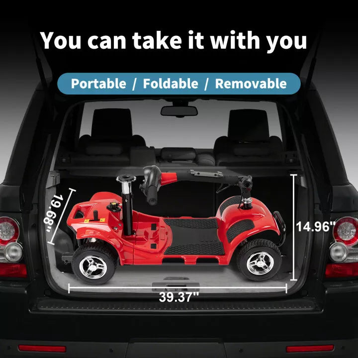 4 Wheel Electric Mobility Scooter Red