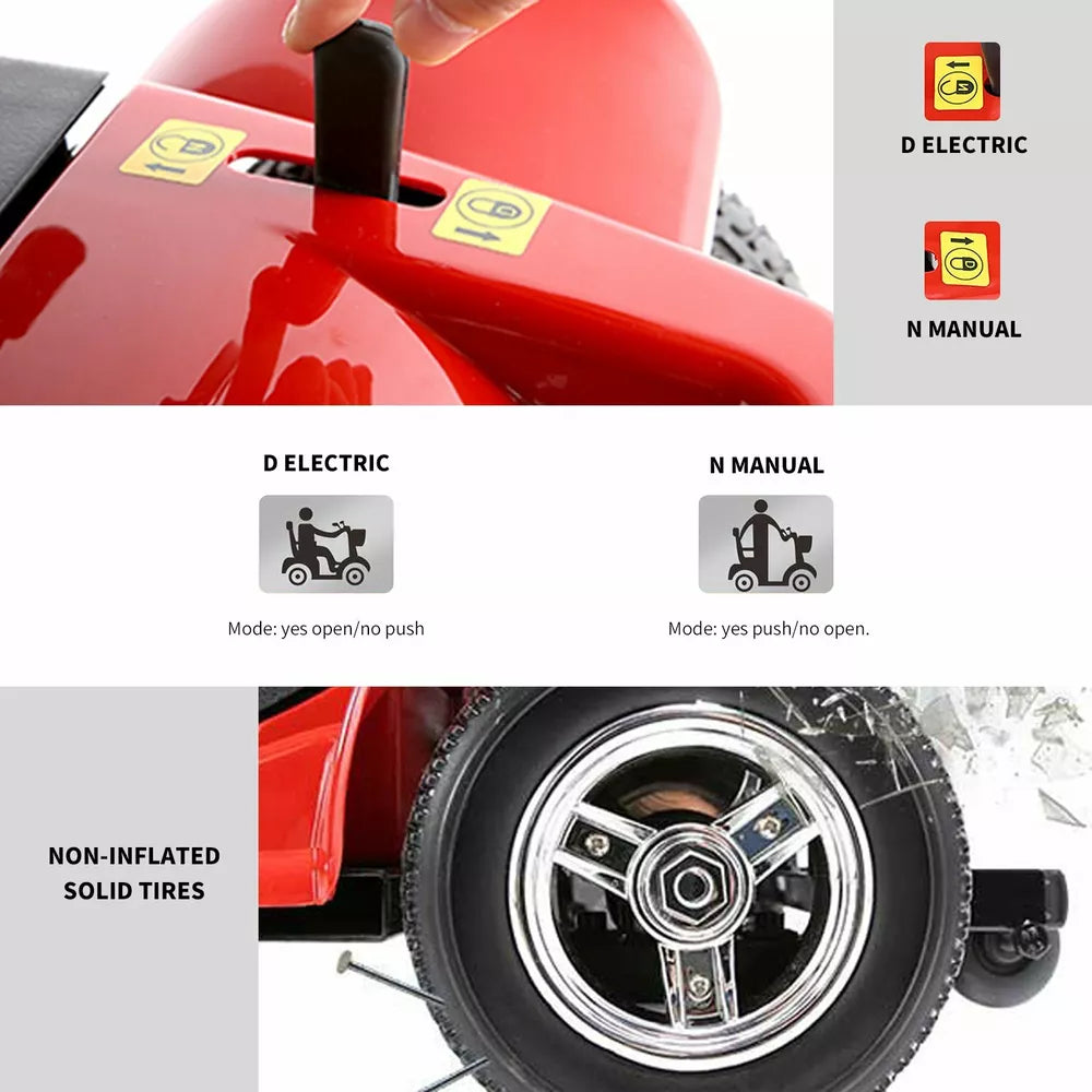 4 Wheel Electric Mobility Scooter Red