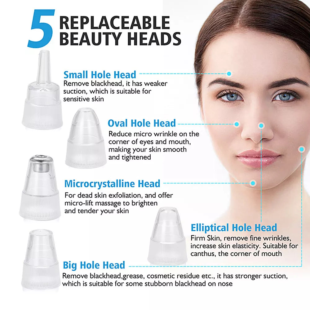 5-in-1 Portable Electric Blackhead Suction Device with 5 T9O8