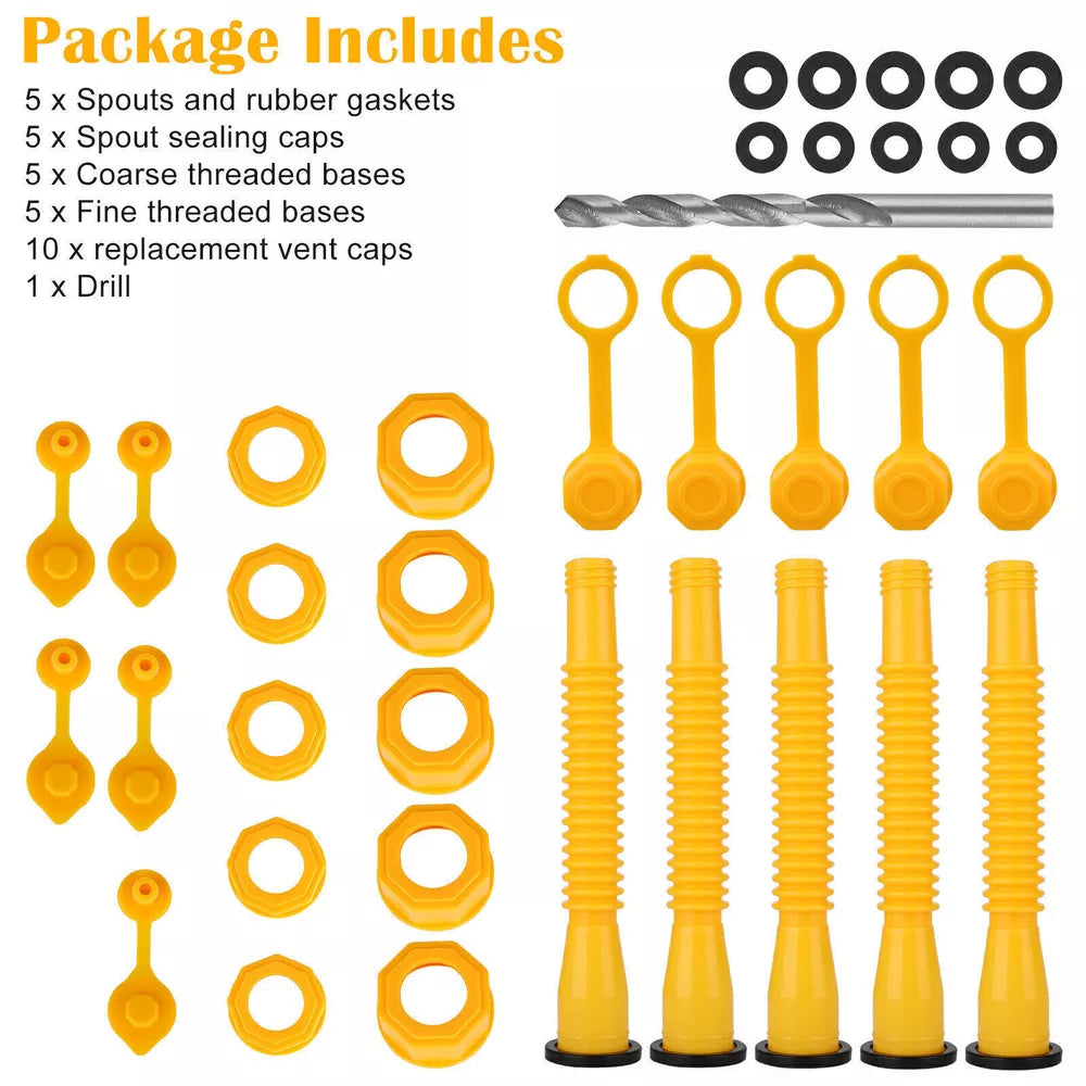 Upgraded Replacement Gas Can Spout With Flexible Nozzle 5 Sets