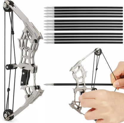 Cosnail Mini Bow and Arrow Set | Mini Stainless Steel Metal Compound Bow and...